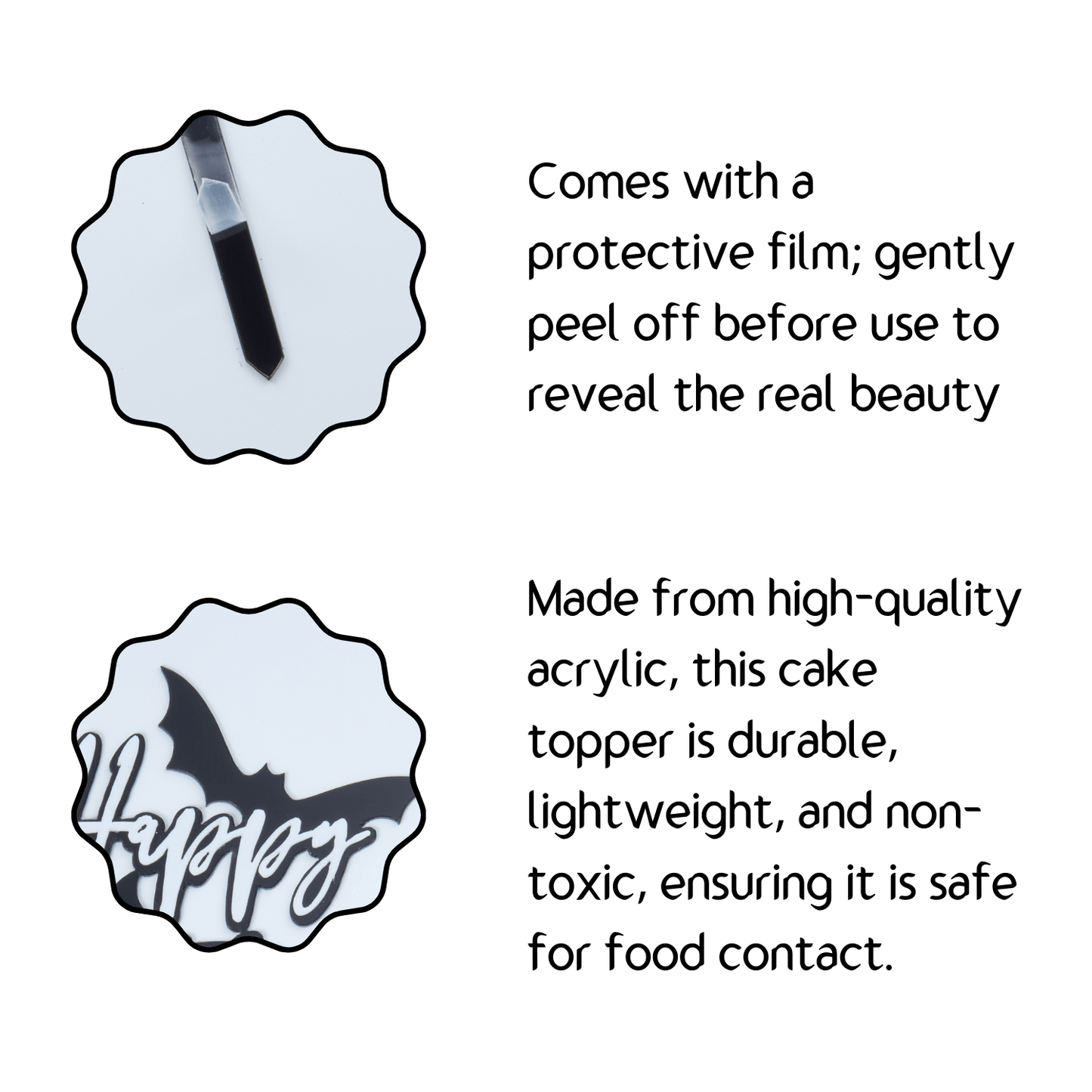 Happy Birthday Bat Cake Topper