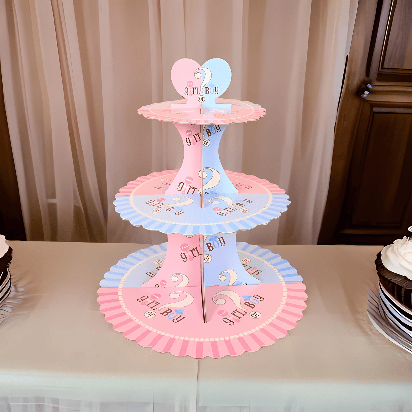 Cupcake Stand - Gender Reveal Decorations