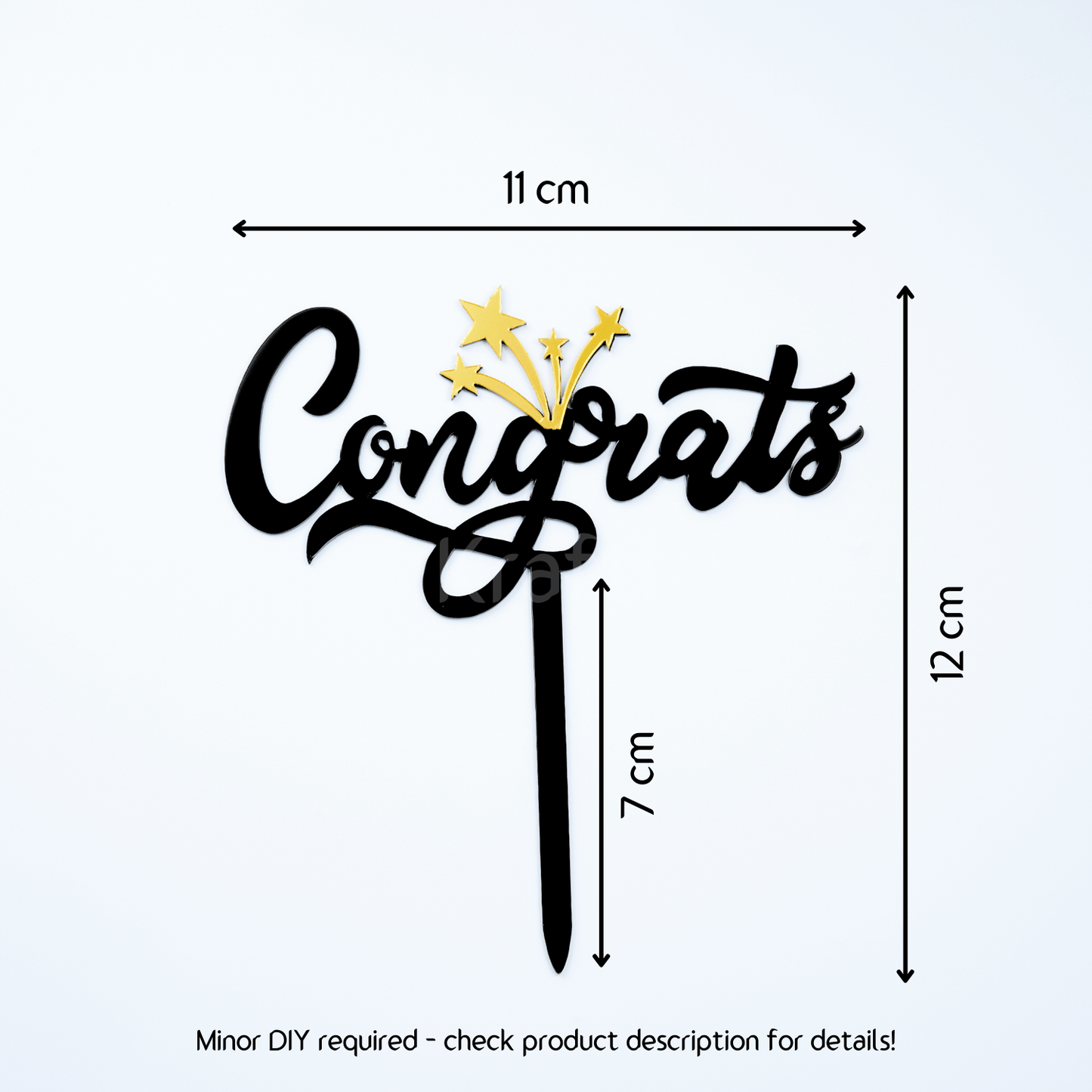 Congrats Celebration Cake Topper with Starburst