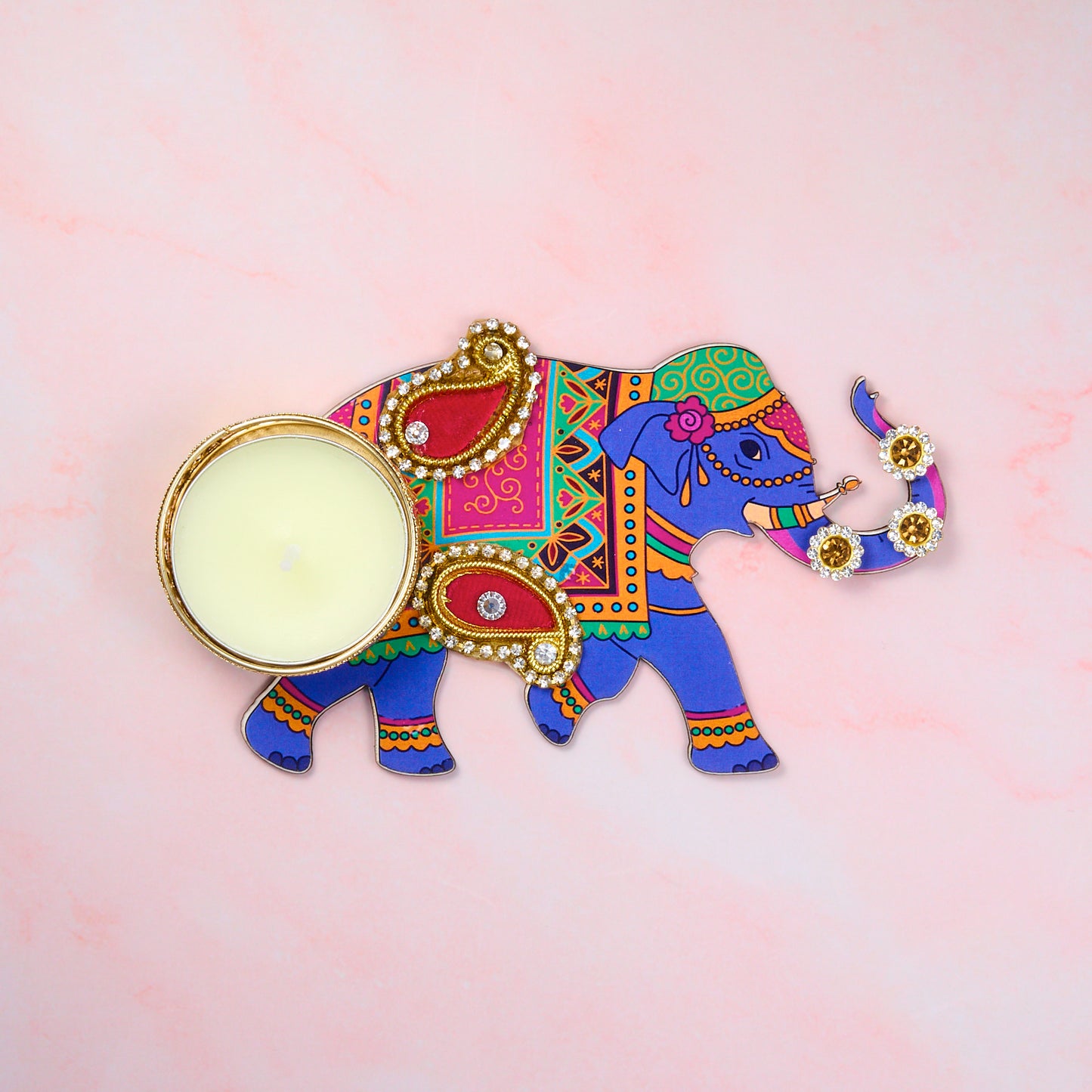 Elephant Glow Tealight Holder (Pack of 2 Pcs)