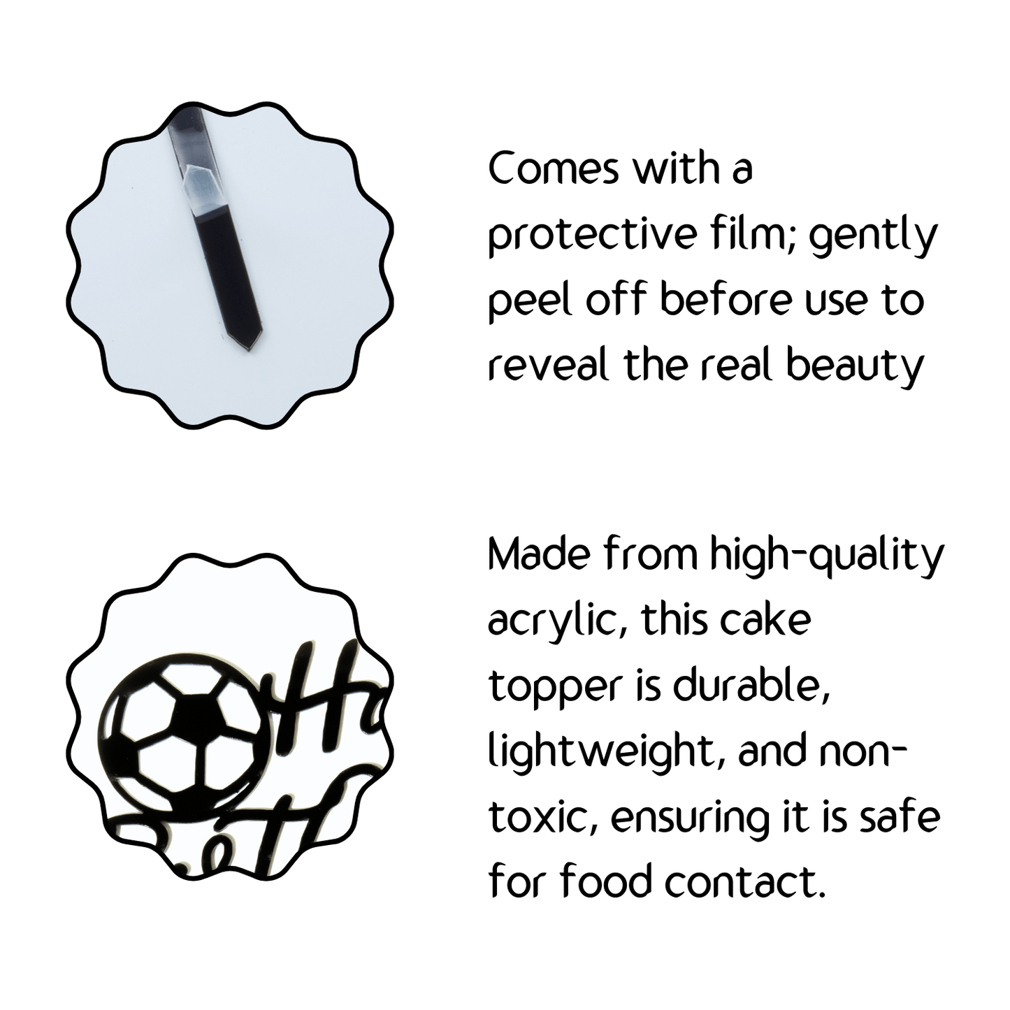 Happy Birthday Classic Football Cake Topper