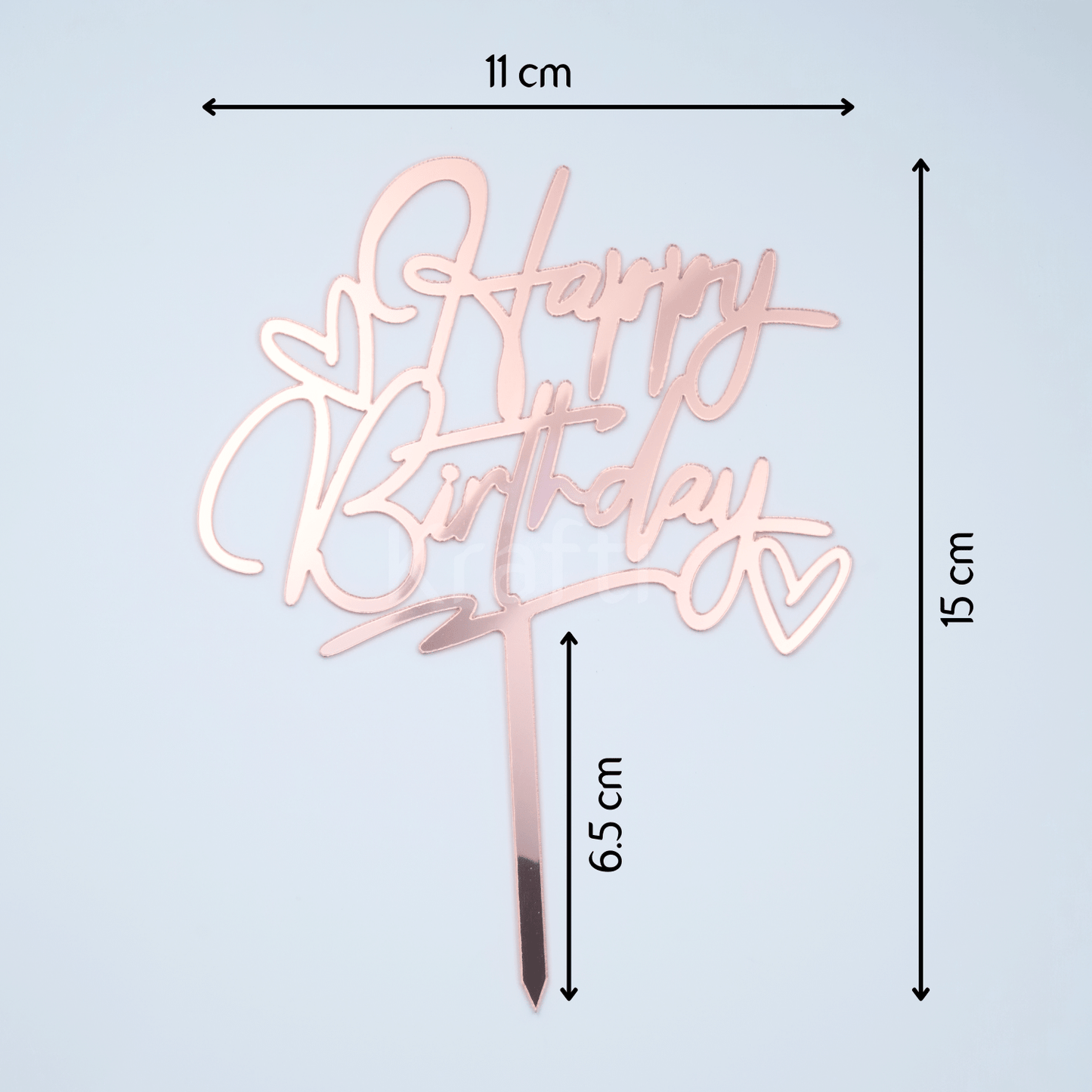 Happy Birthday Cake Topper - Rose Gold