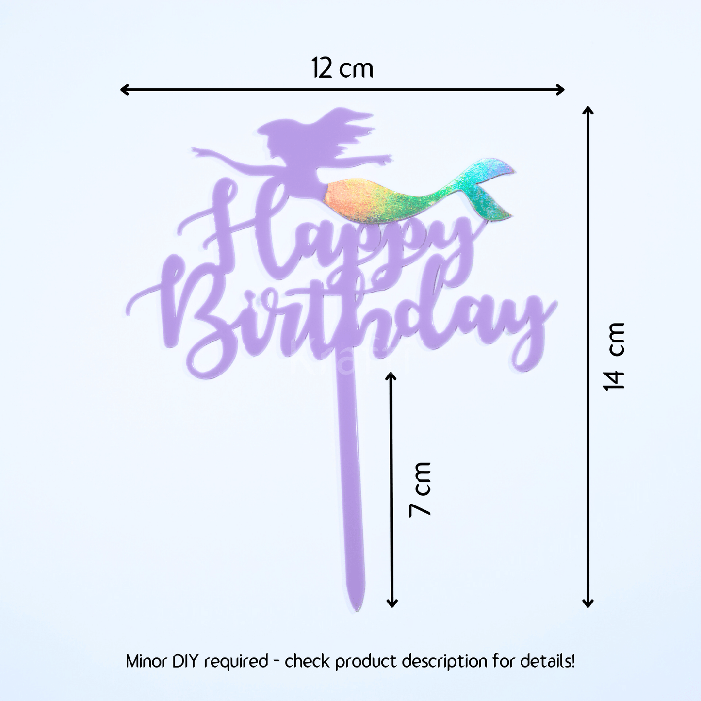 Happy Birthday Mermaid Cake Topper