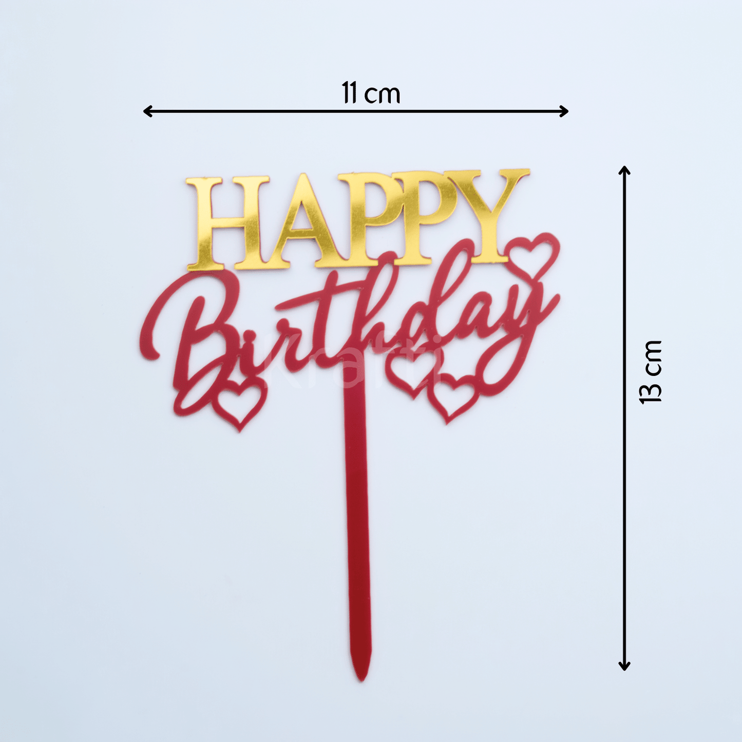 Happy Birthday Double Layer DIY - Gold & Red