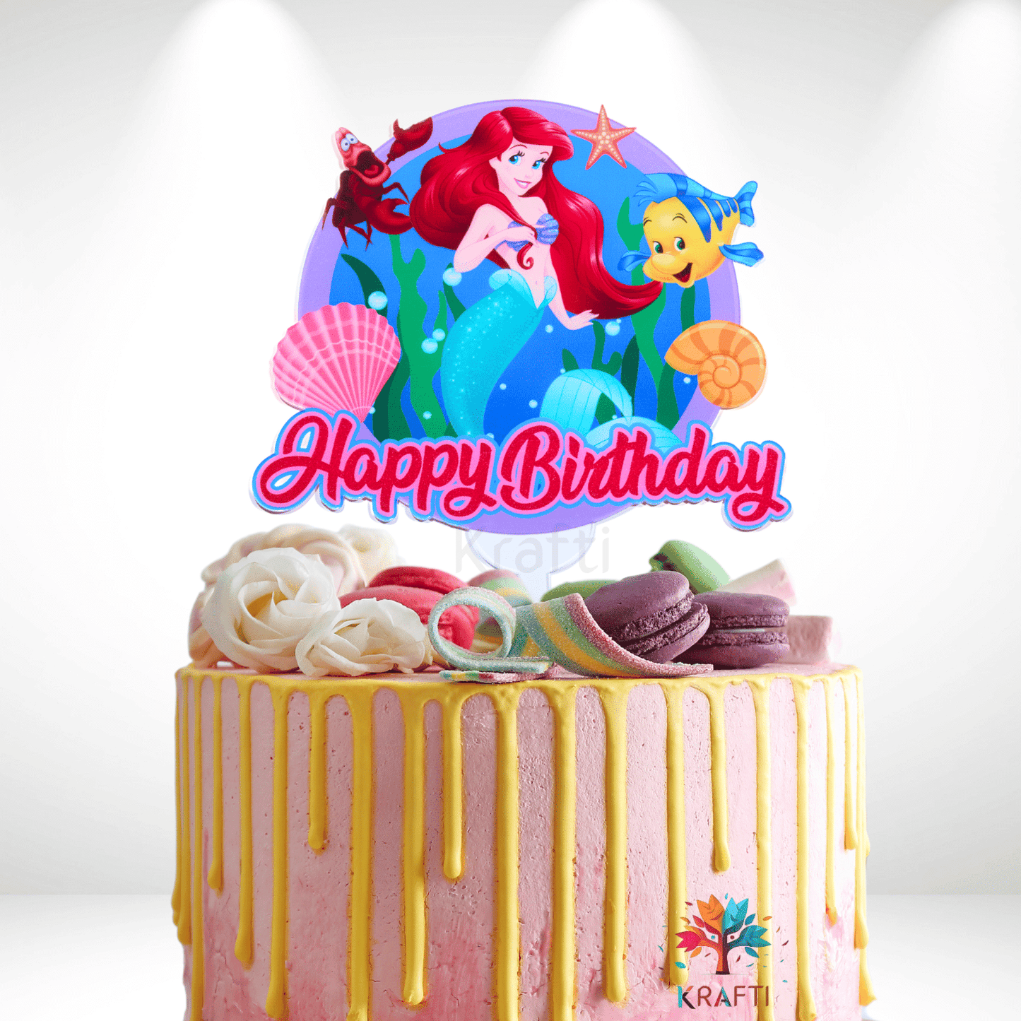 Little Mermaid Acrylic Cake Topper