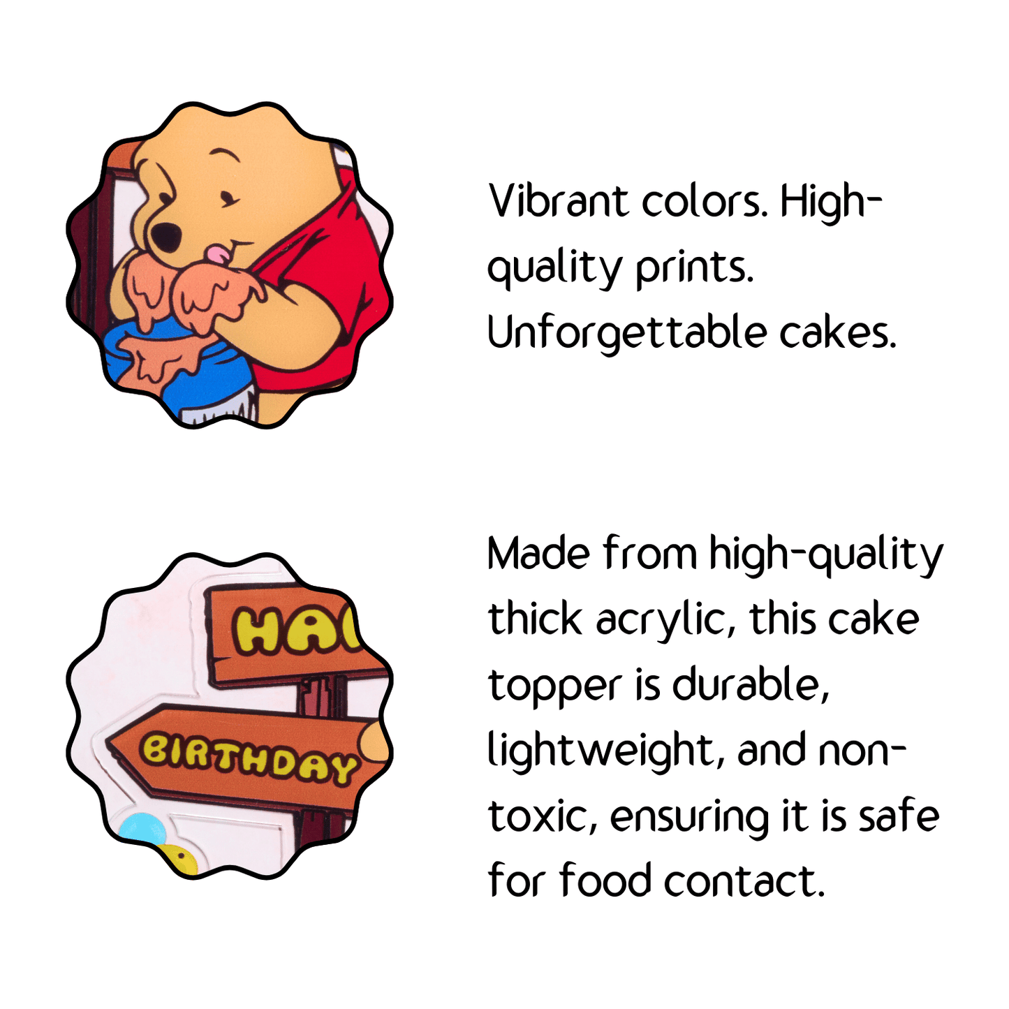 Winnie the Pooh Acrylic Cake Topper