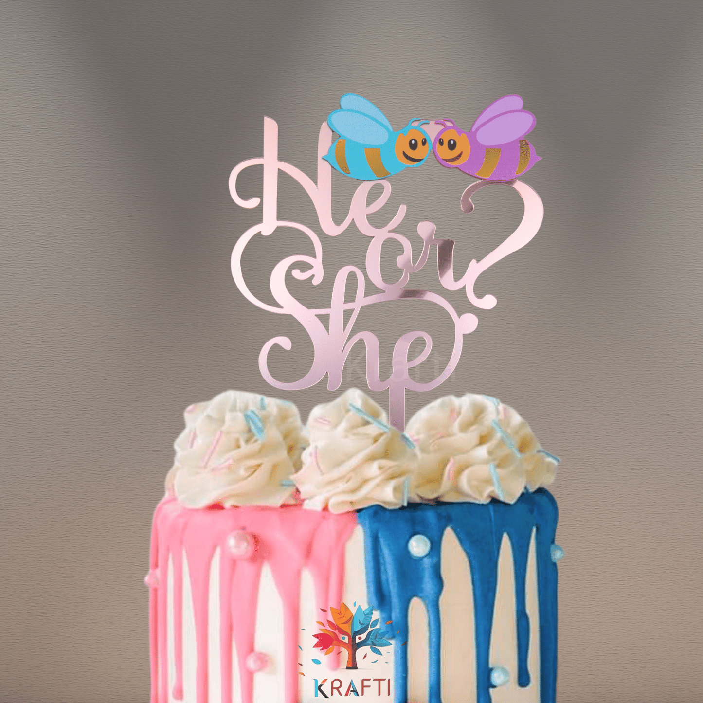 He or She Cake Topper