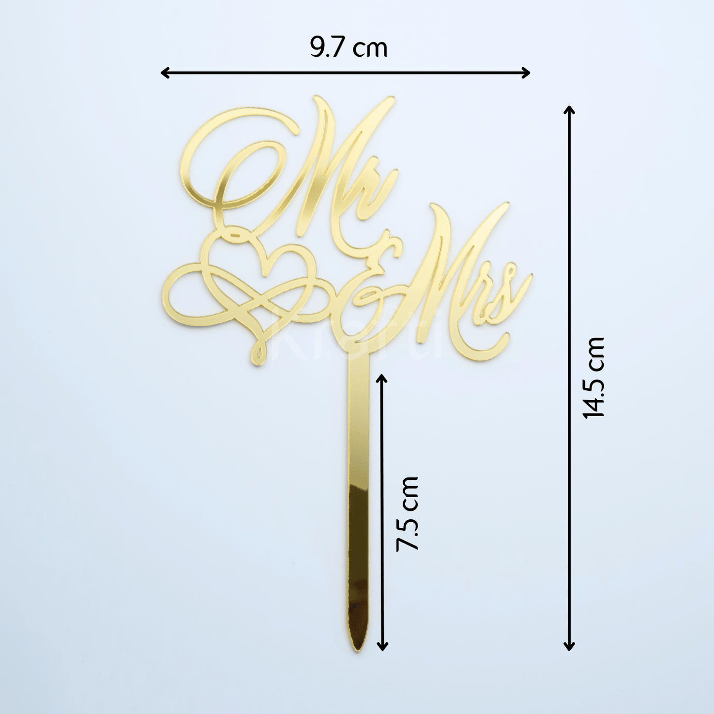 Mr & Mrs Heart Cake Topper