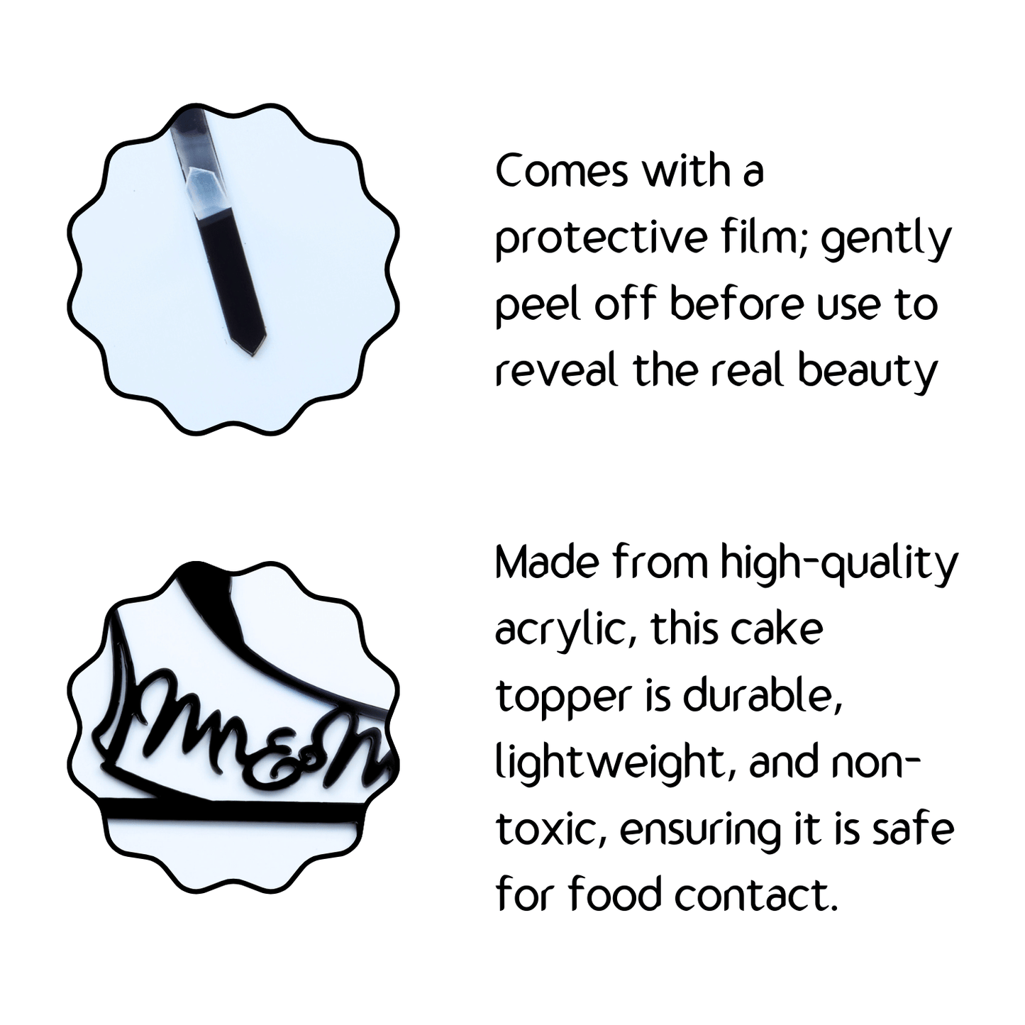 "Mr & Mrs" Couple Silhouette Cake Topper