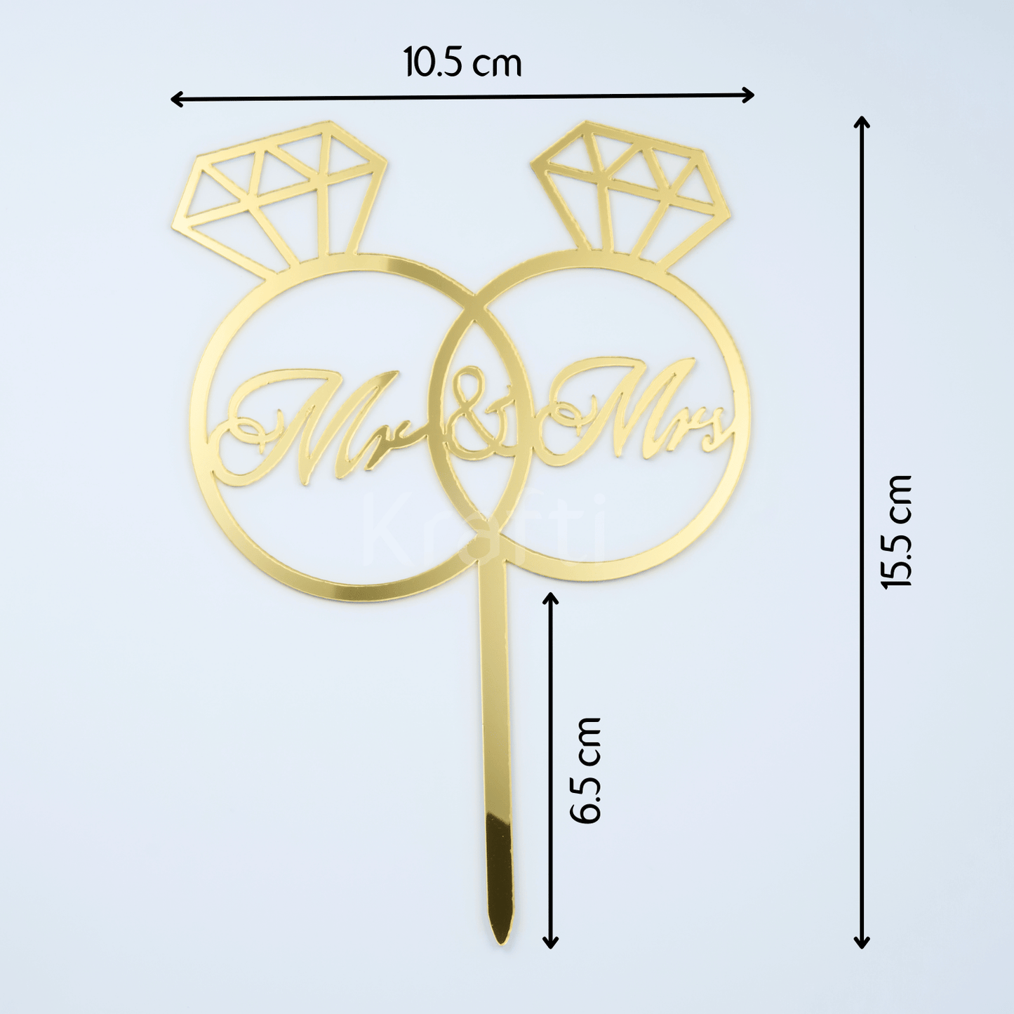 Mr & Mrs Rings Cake Topper