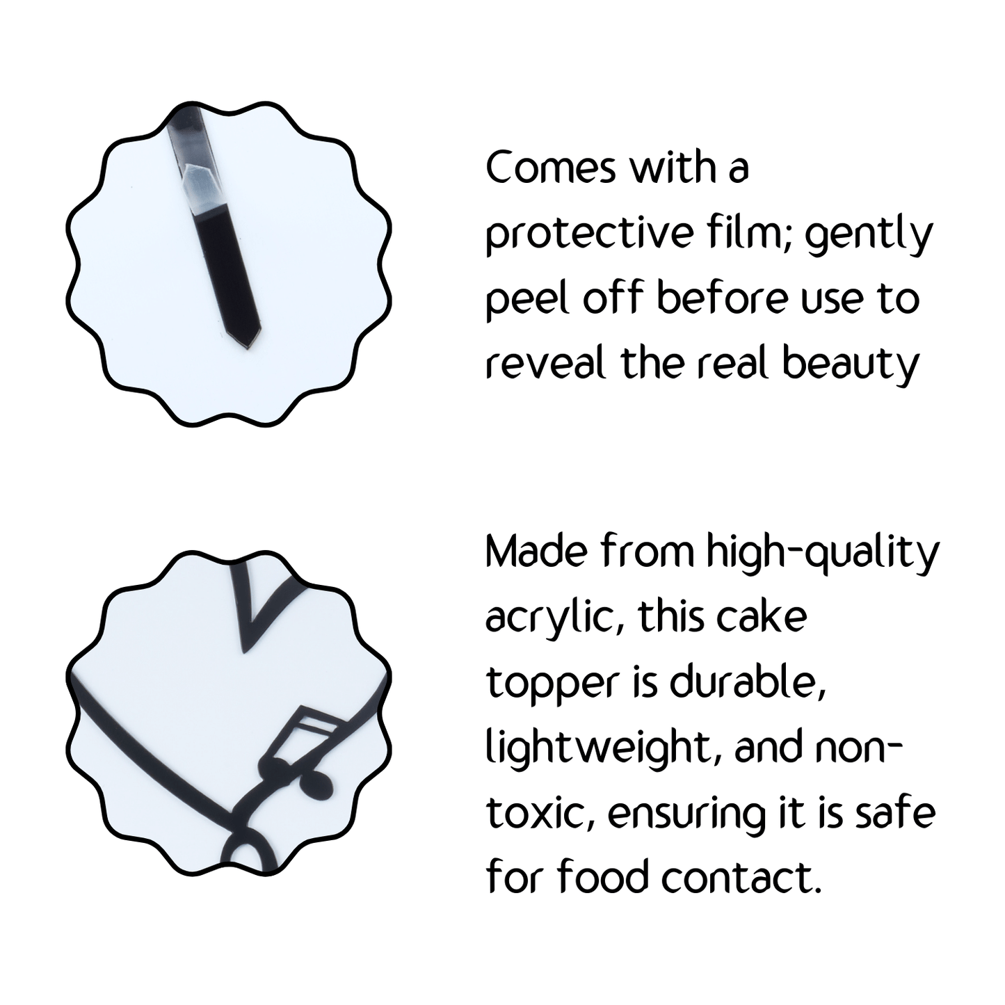 Music Note Heart Cake Topper