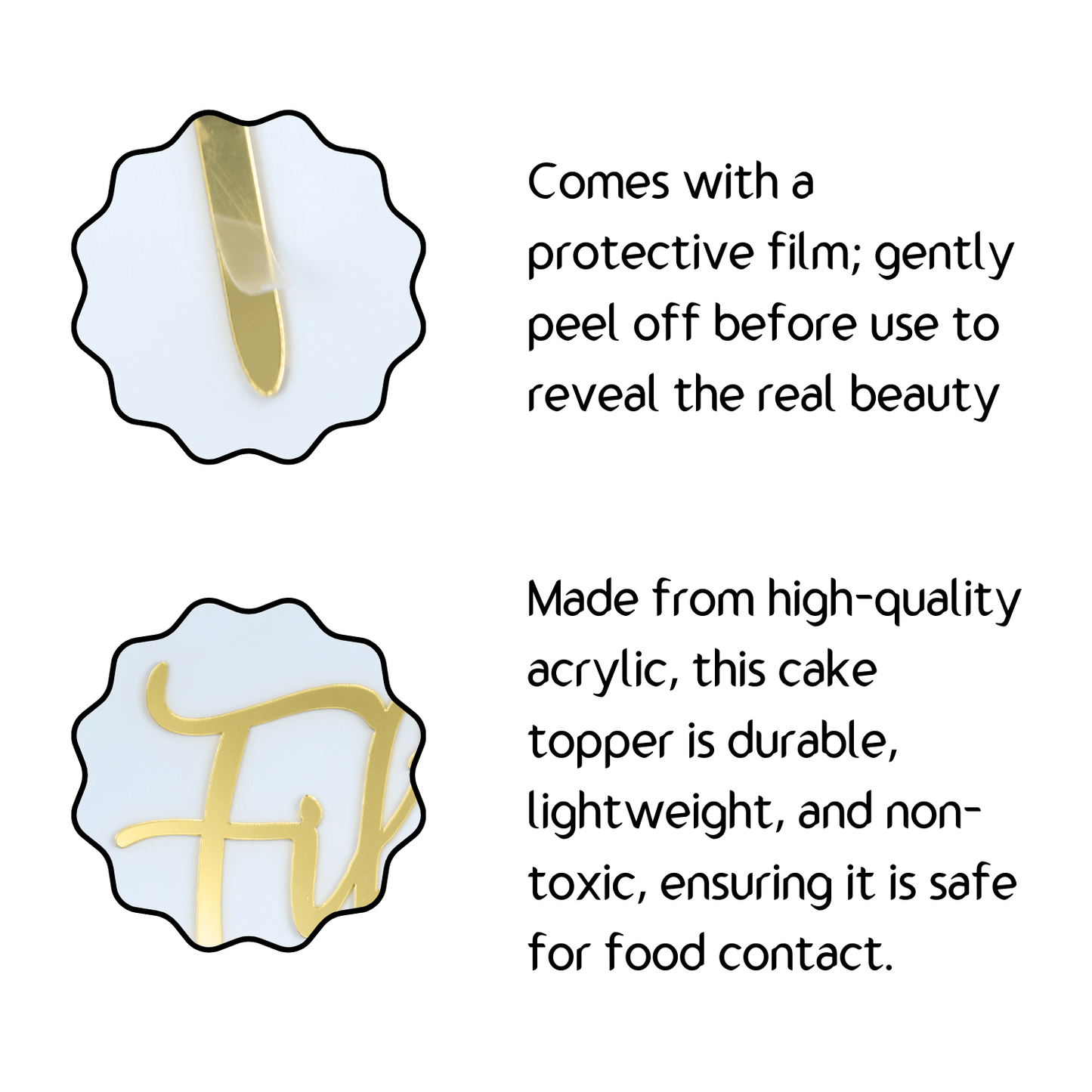 Fifty Acrylic Cake Topper