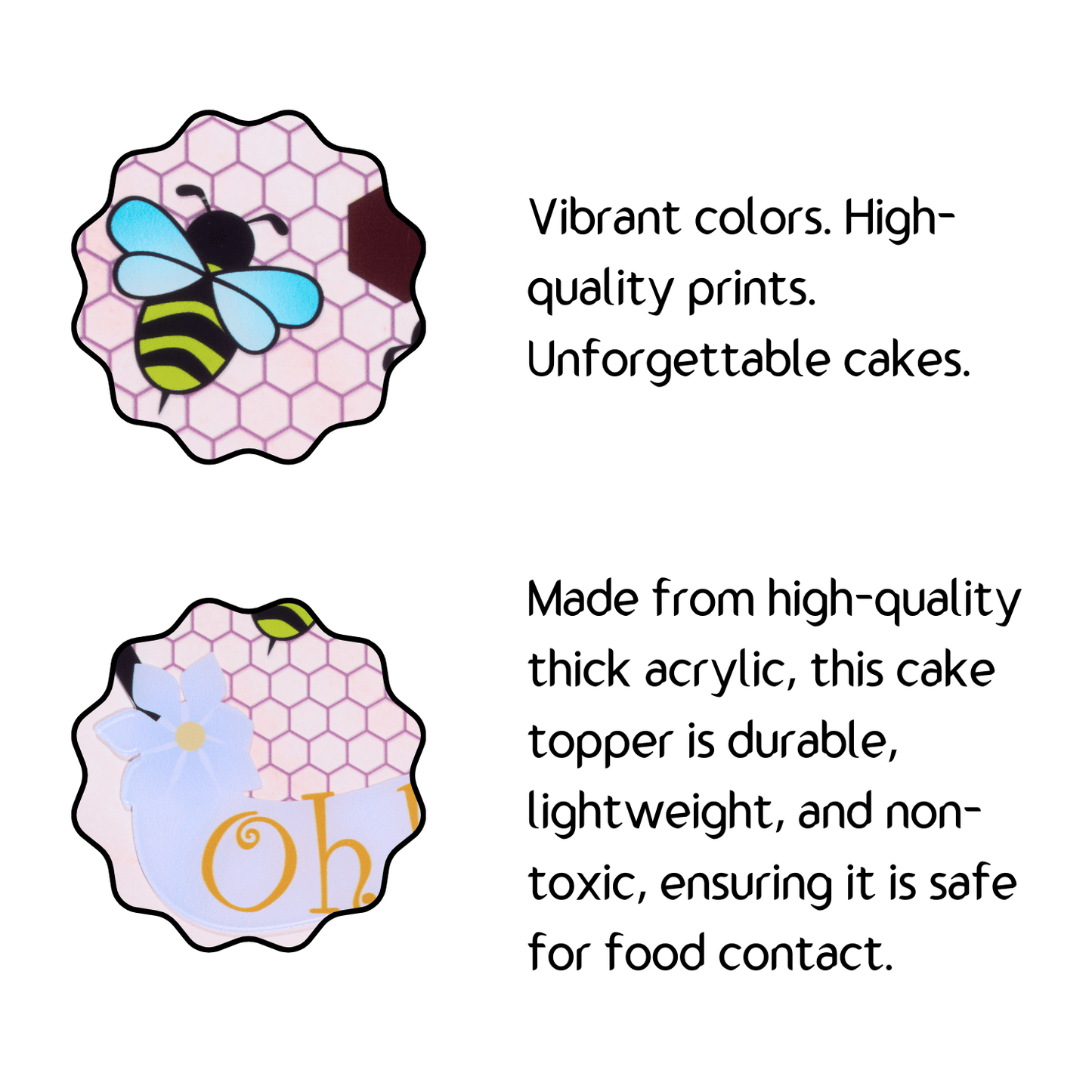 Oh Baby Bee and Honeycomb Cake Topper
