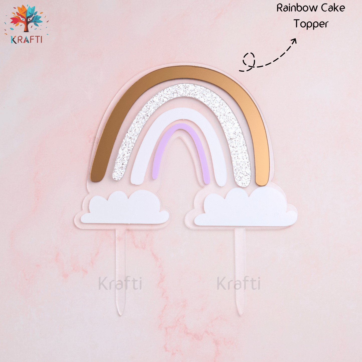 Double Layered Rainbow Cake Topper