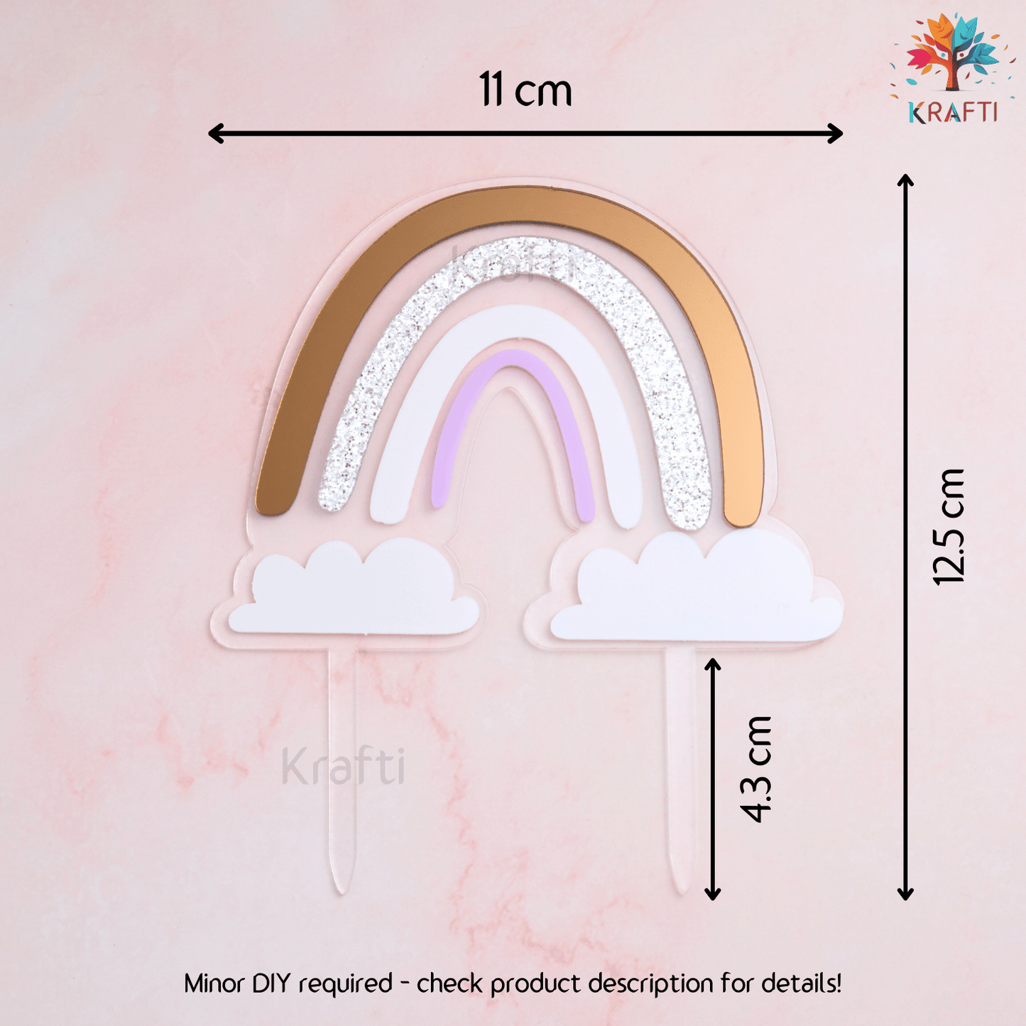 Double Layered Rainbow Cake Topper