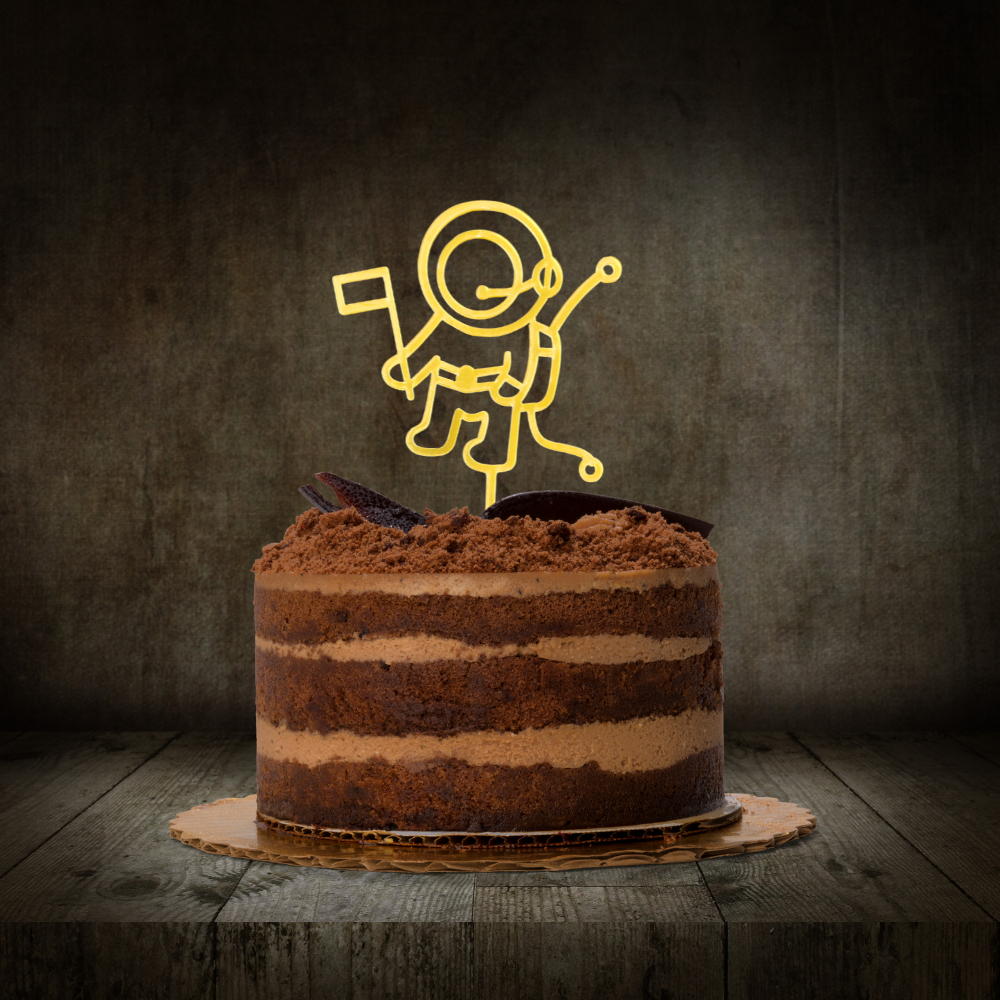 Astronaut Cake Topper - Space Theme - Gold