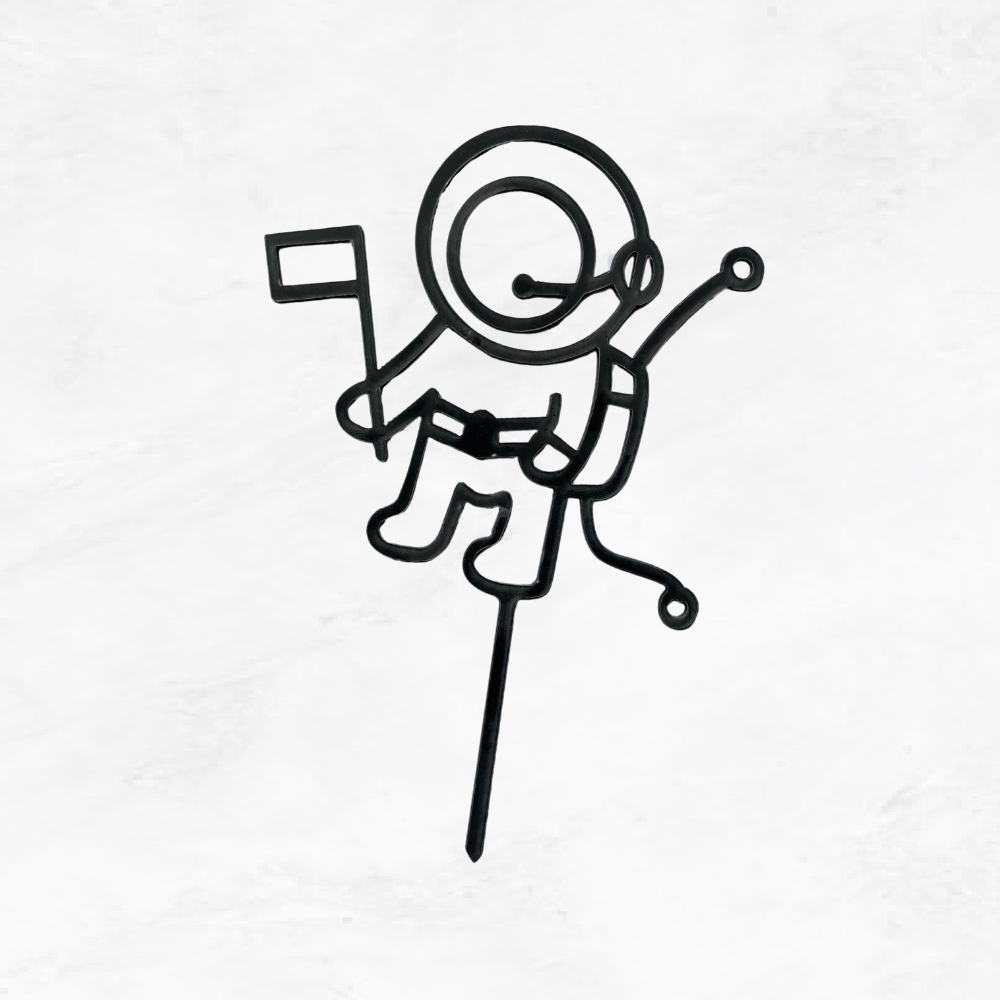 Astronaut Cake Topper - Space Theme - Black