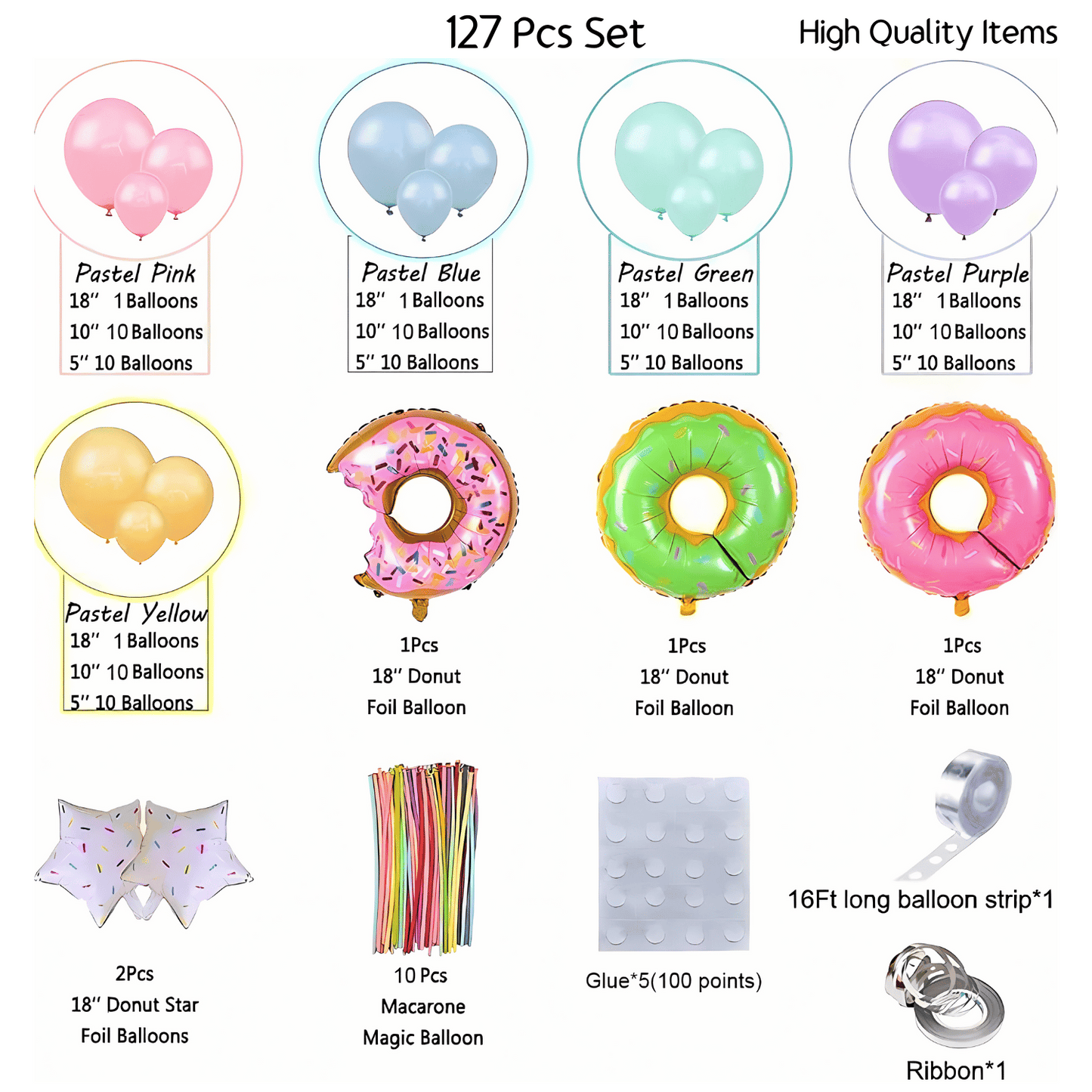 Donut Theme Balloon Set