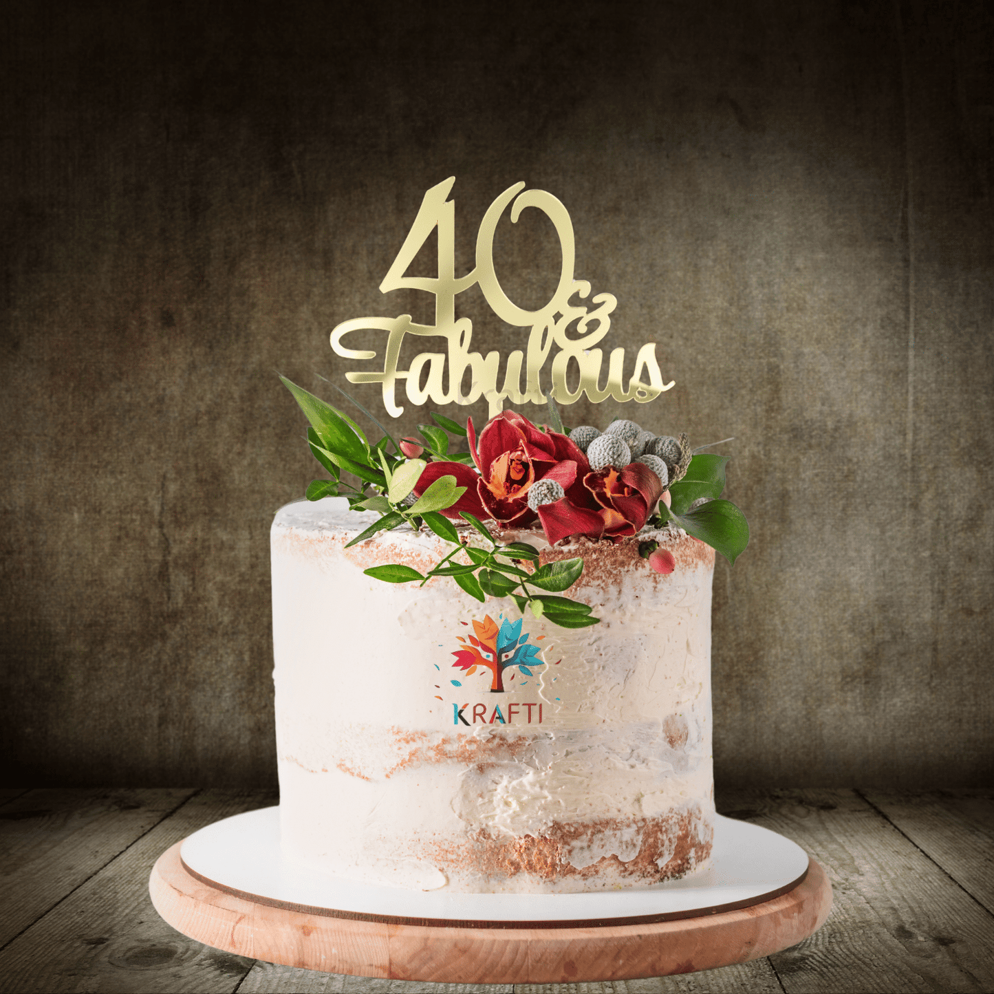 40 Fabulous Cake Topper - Gold