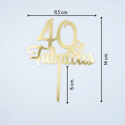 40 Fabulous Cake Topper - Gold