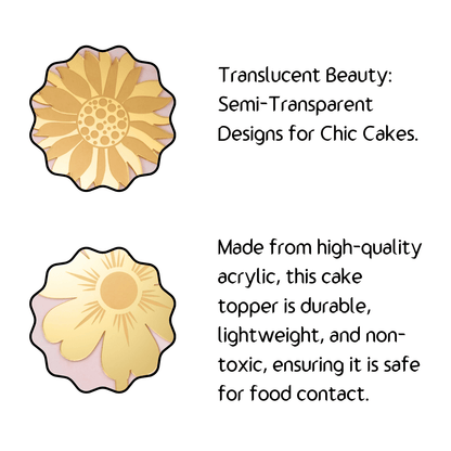Gold Bee-Themed 5-Piece Cake and Cupcake Topper Set