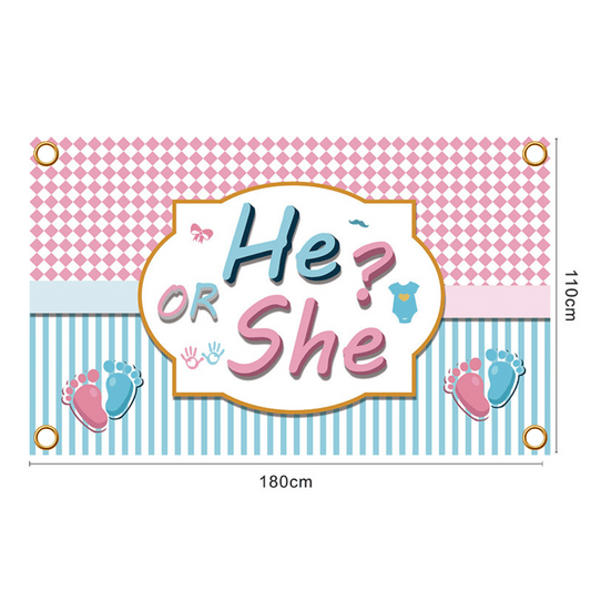 He? Or She?" Gender Reveal Backdrop