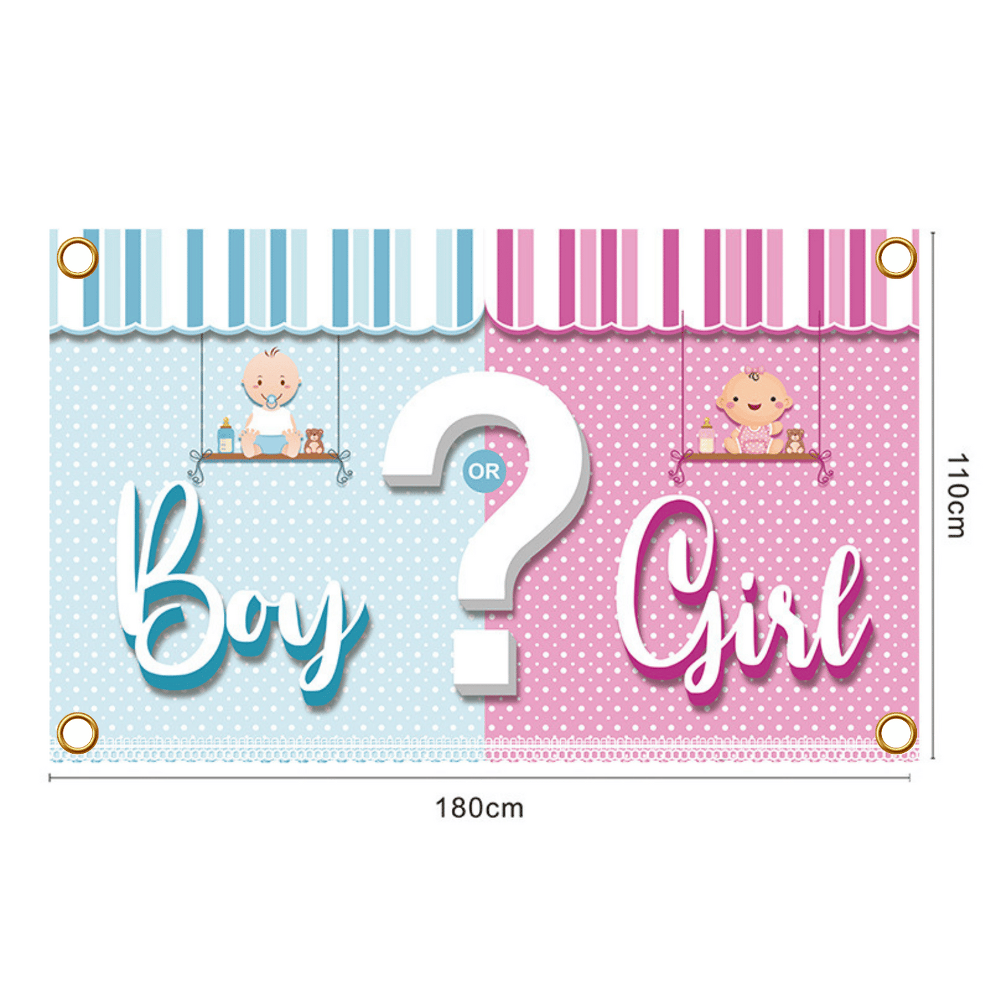 Boy or Girl? Gender Reveal Backdrop – Baby Boy and Girl Illustrations