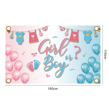 Boy or Girl? Gender Reveal Backdrop – Balloons Illustrations