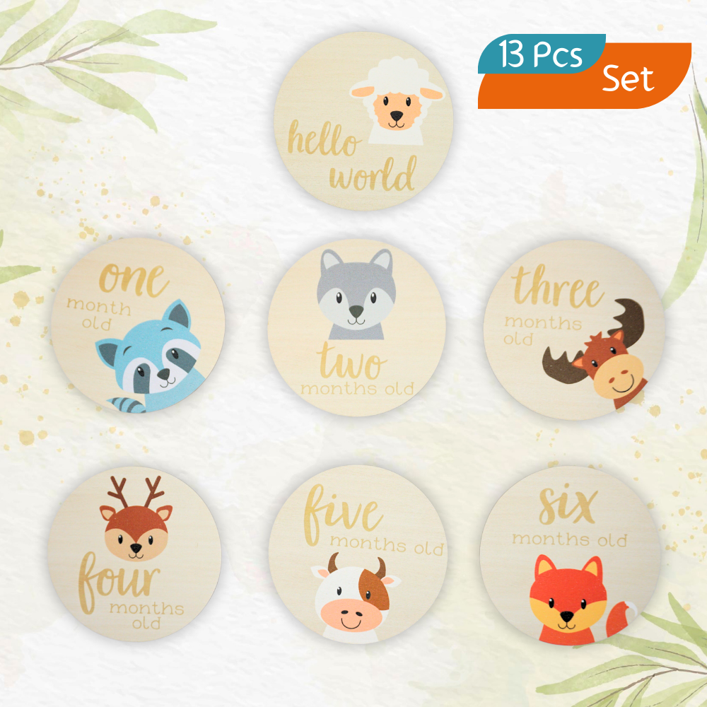 Animal Pattern Disc Cute Animal Milestone Discs 🦁 | Capture Baby's Wild Adventures!