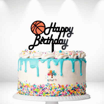 Happy Birthday Basketball Cake Topper