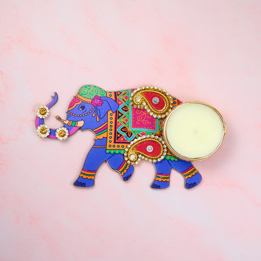 Elephant Glow Tealight Holder (Pack of 2 Pcs)