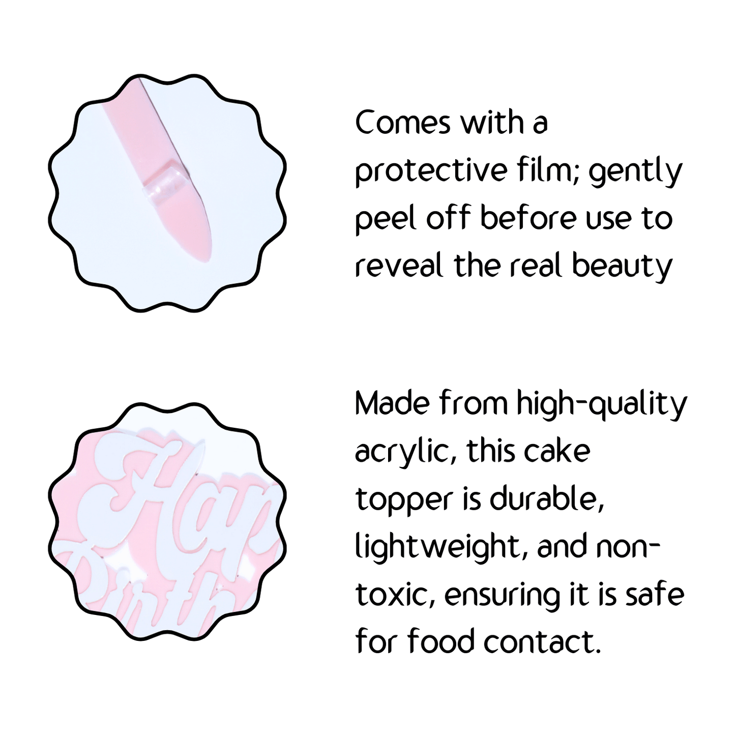 Double Layer Floral Cake Topper - Pink