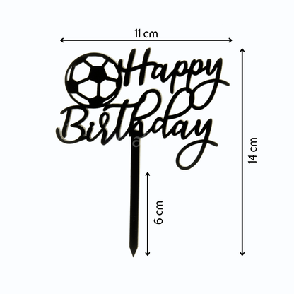 Happy Birthday Classic Football Cake Topper