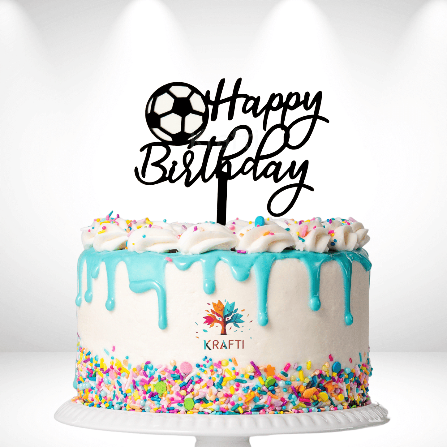 Happy Birthday Classic Football Cake Topper