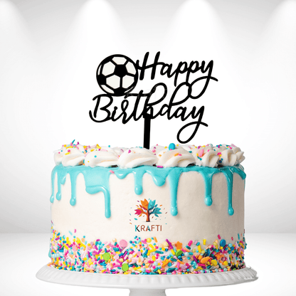 Happy Birthday Classic Football Cake Topper