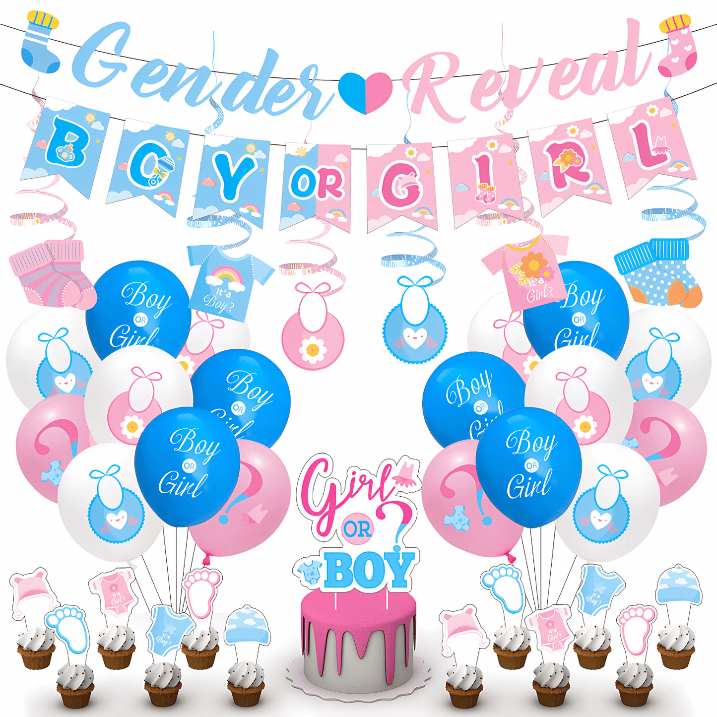 Gender Reveal Decoration Set