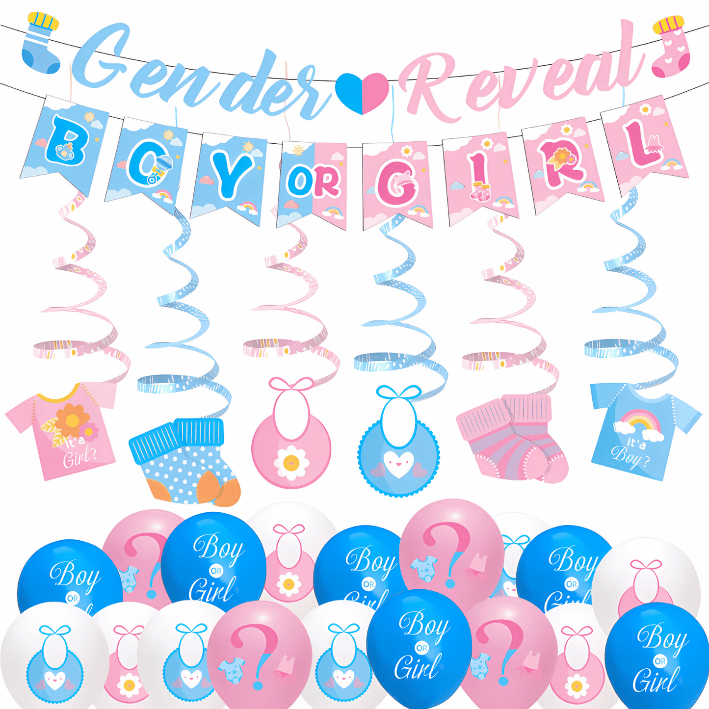 Gender Reveal Decoration Set