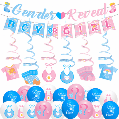 Gender Reveal Decoration Set