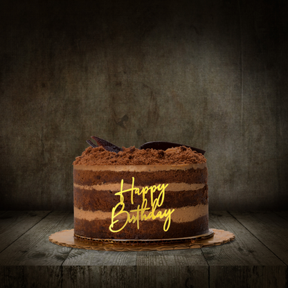 Happy Birthday Cake Charm - Gold