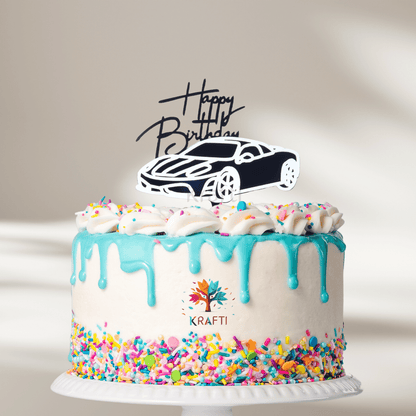 Happy Birthday Sports Car Cake Topper