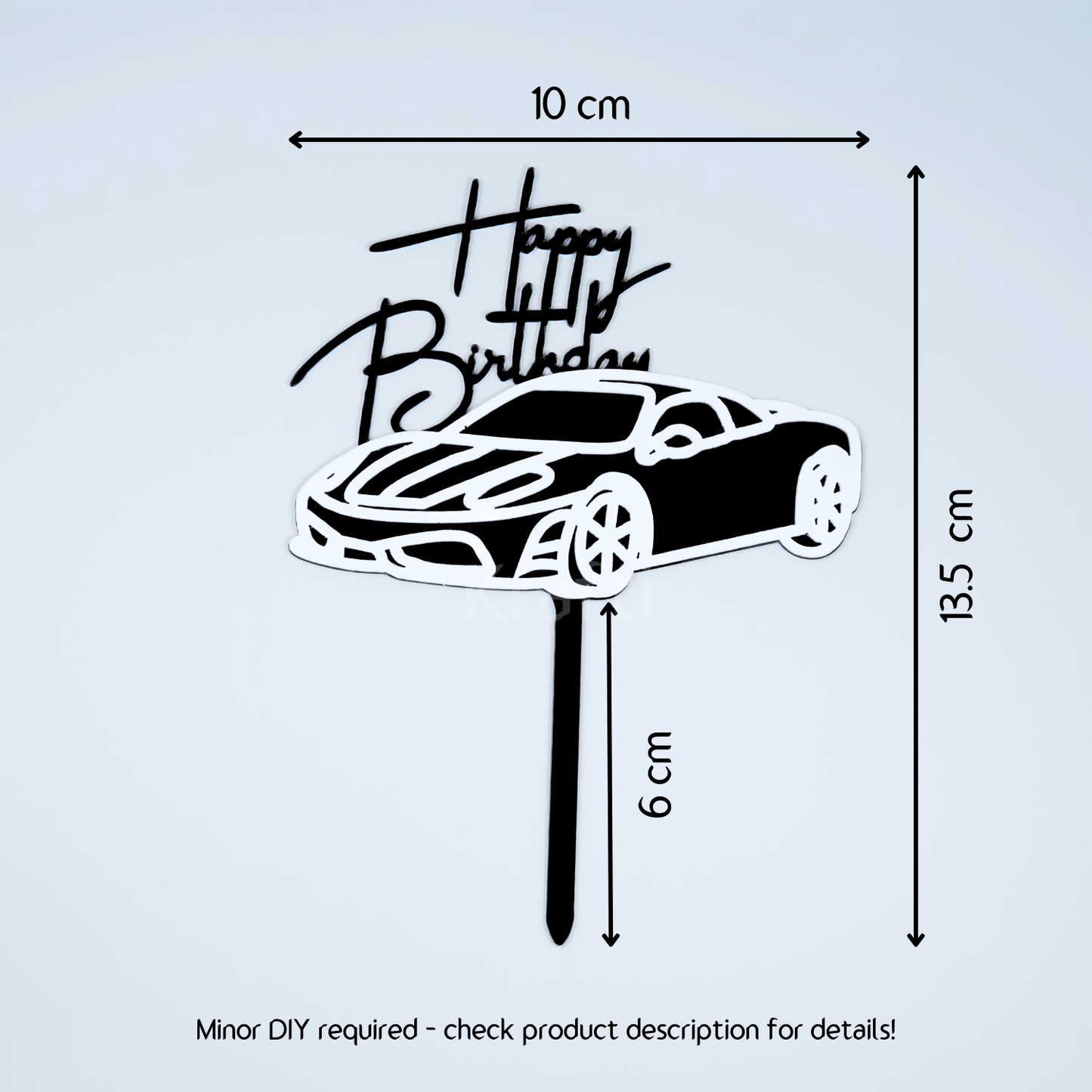 Happy Birthday Sports Car Cake Topper