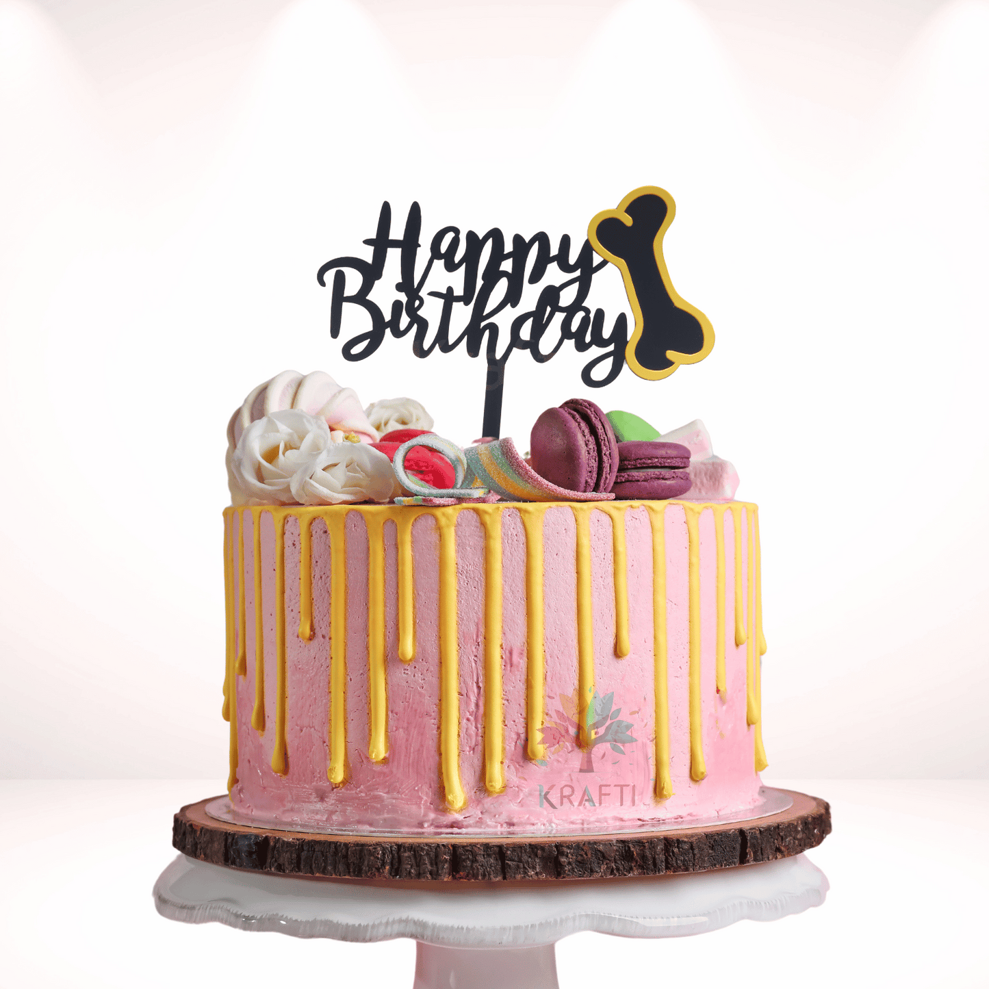 Happy Birthday Dog Acrylic Cake Topper