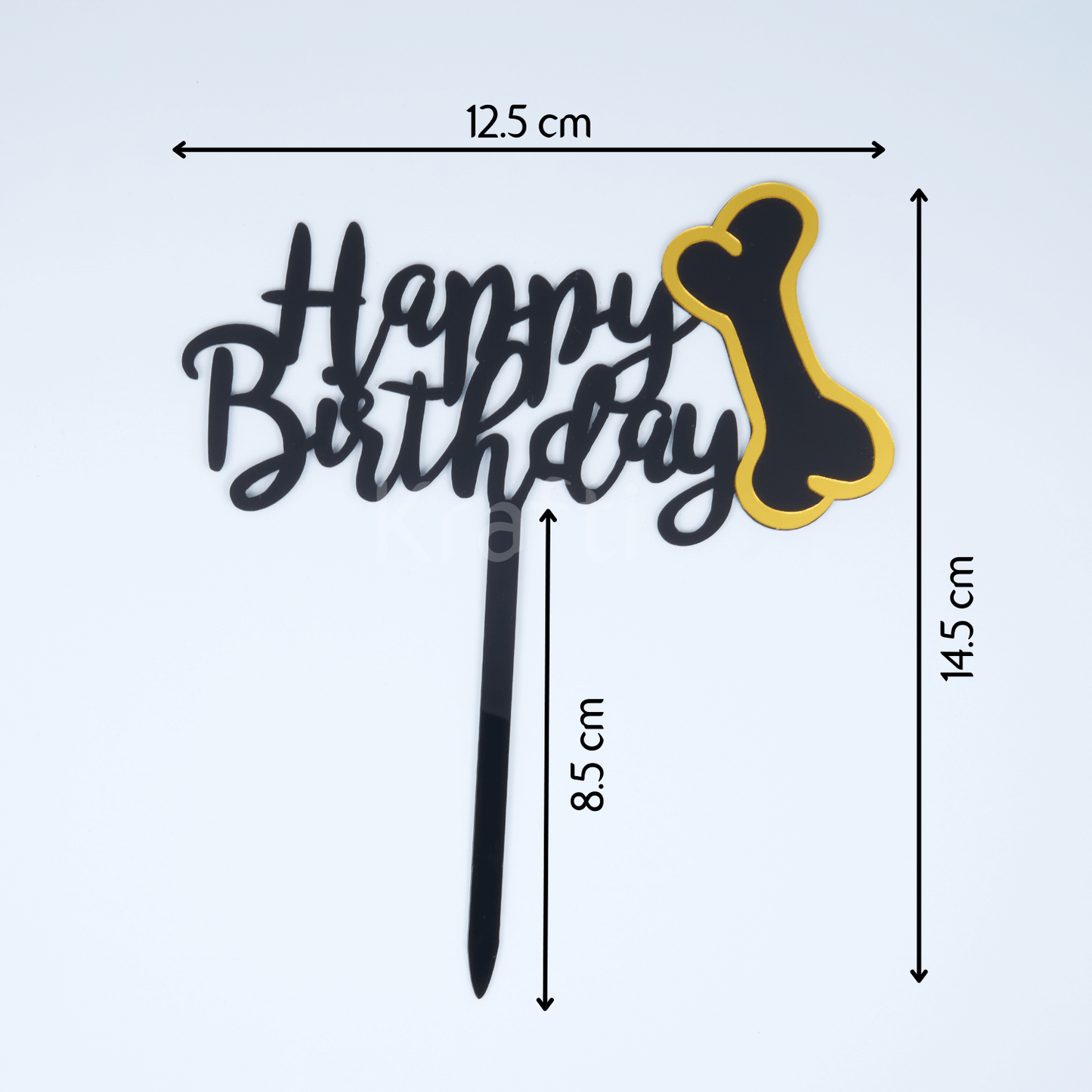 Happy Birthday Dog Acrylic Cake Topper