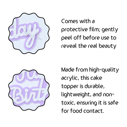 Happy Birthday Double Layer Cake Topper
