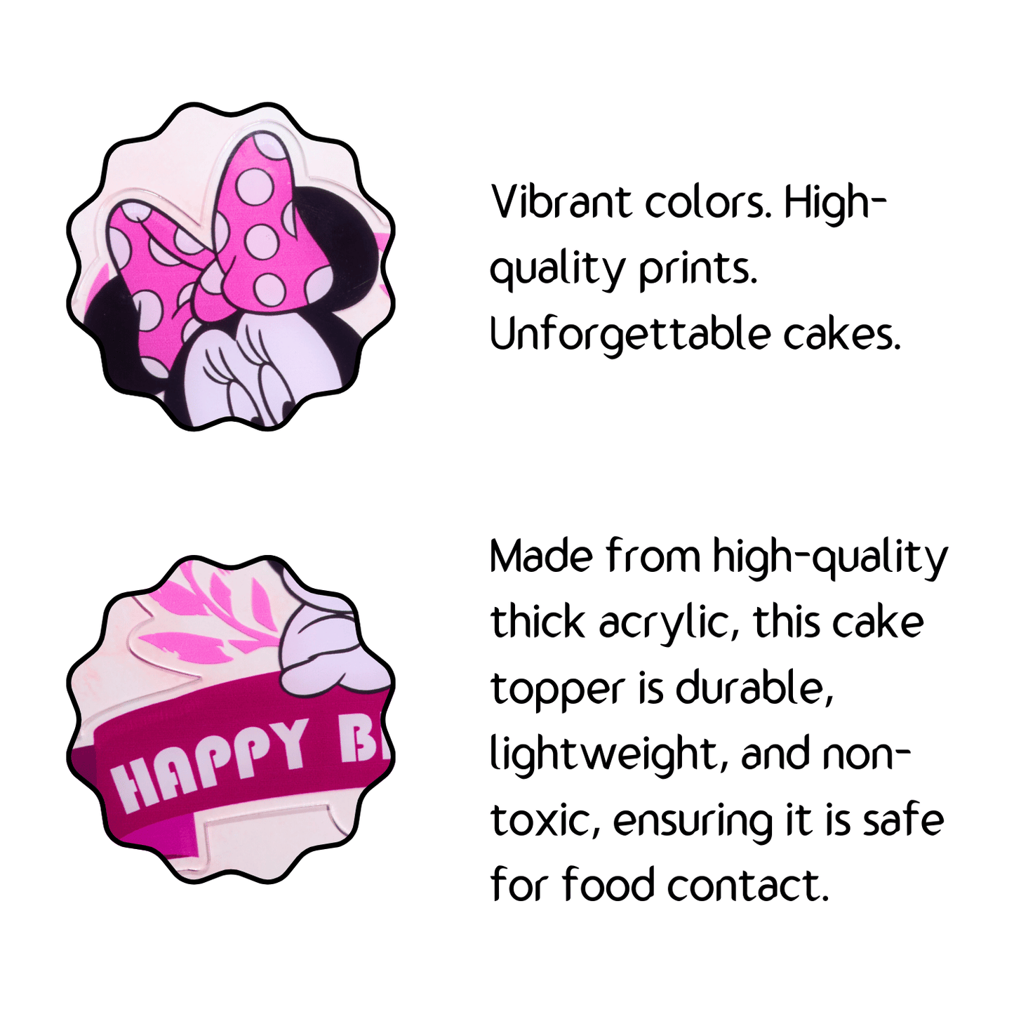 Minnie Mouse Happy Birthday Cake Topper