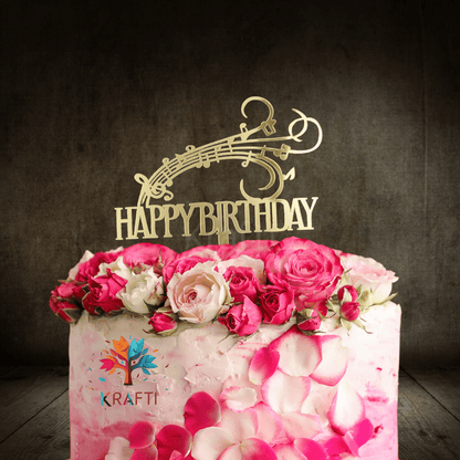 Happy Birthday Musical Notes Cake Topper
