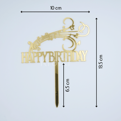 Happy Birthday Musical Notes Cake Topper