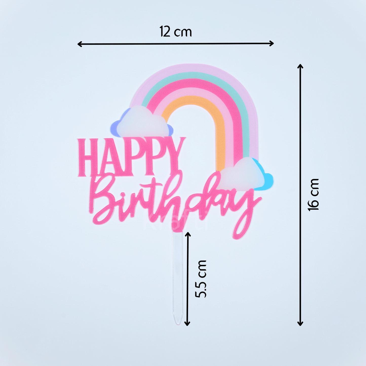 Rainbow Happy Birthday Cake Topper