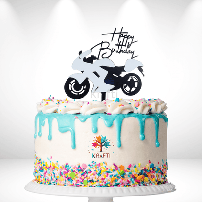 Happy Birthday Sports Bike Cake Topper