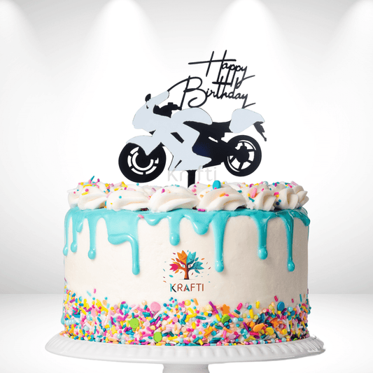 Happy Birthday Sports Bike Cake Topper